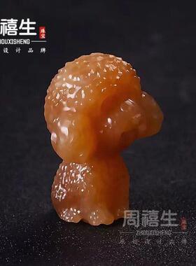 2026阿富汗玉泰迪吊坠全糖料玉石生肖狗狗萌宠挂件女款玉坠
