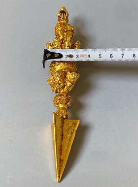 2026复古锌合金鎏金马头明王三面普巴杵文创市集摆件老物件金属工