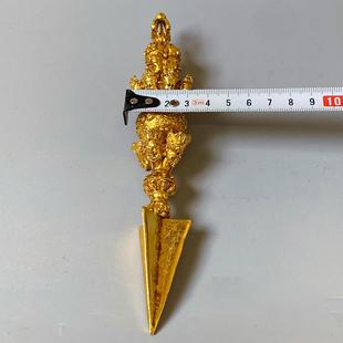 2026复古锌合金鎏金马头明王三面普巴杵文创市集摆件老物件金属工