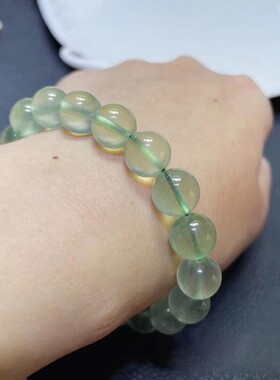 2026天然冰种葡萄石手链女人翠绿清透水晶手串圆珠圈小清新绿色饰