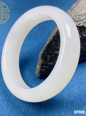 2026天然新疆和田玉白玉手镯子女老坑羊脂和田白玉手镯子手镯送礼