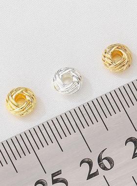 202614K包金菠萝结散珠麻花缠绕串珠手工diy制作手链项链隔珠饰品