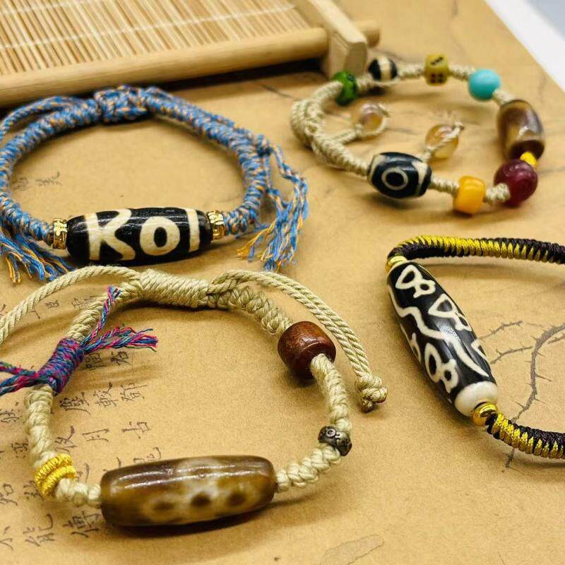 2026西藏旅游特色民族风天然玛瑙虎牙财神天珠手链手串手工编古风