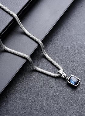 2026宝石钛钢项链男潮流时尚高级感轻奢百搭小众个性设计蛇骨链饰