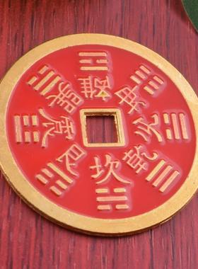 2026厂家直销朱砂红山鬼花钱吊坠复古合金工艺品diy编织手链铜钱