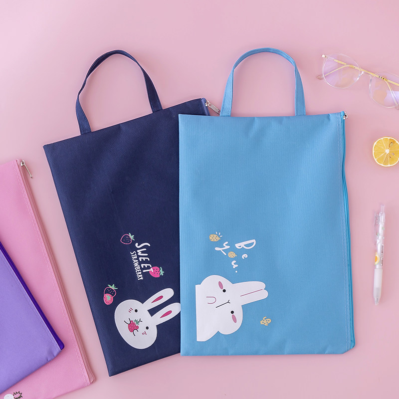 学生帆布袋手拎书袋文件袋小学生用手提袋补习袋初中生补课包儿童卡通