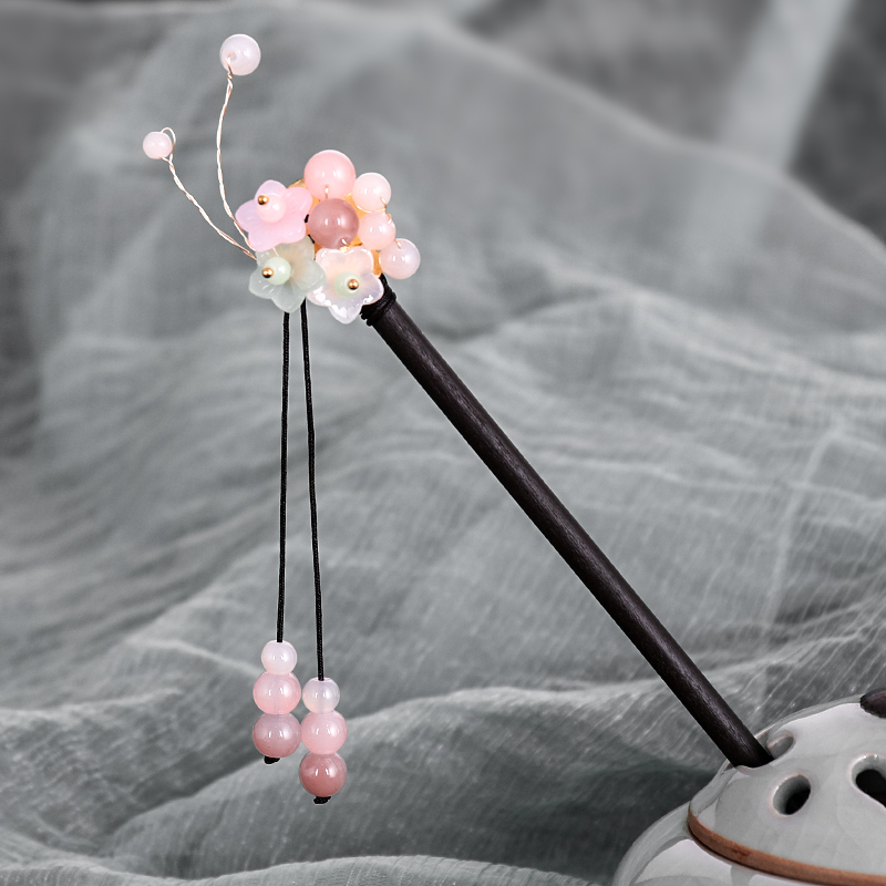 儿童古装发簪可爱花朵流苏古代淑女贵妃公主古风发钗
