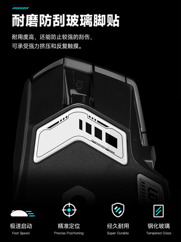 适用于罗技G502X钢化玻璃脚贴G502XPlus无线耐磨电竞级顺滑玻璃垫