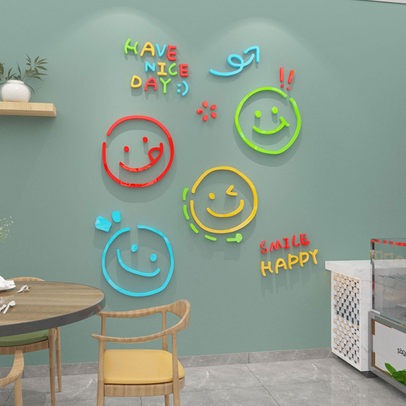 网红奶茶店墙面拍照区艺术墙贴咖啡馆前台背景氛围装饰品布置贴画