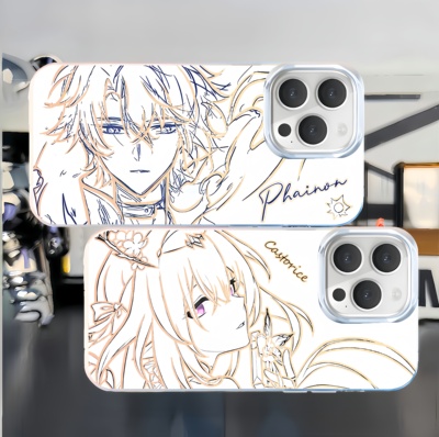 星穹铁道手机壳线稿遐蝶昔涟流萤