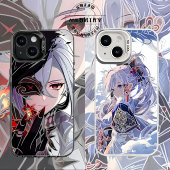 原神魈手机壳神里绫华雷神仆人温迪少女适用苹果17彩银磁吸iphone16二次元 小米14红米k80华为m70一加13iQOO12