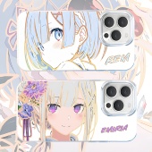 二次元 手机壳蕾姆爱蜜莉雅适用iphone17苹果16极光金小米15雷姆红米k80至尊为mate70iQOO13一加ace5动漫周边