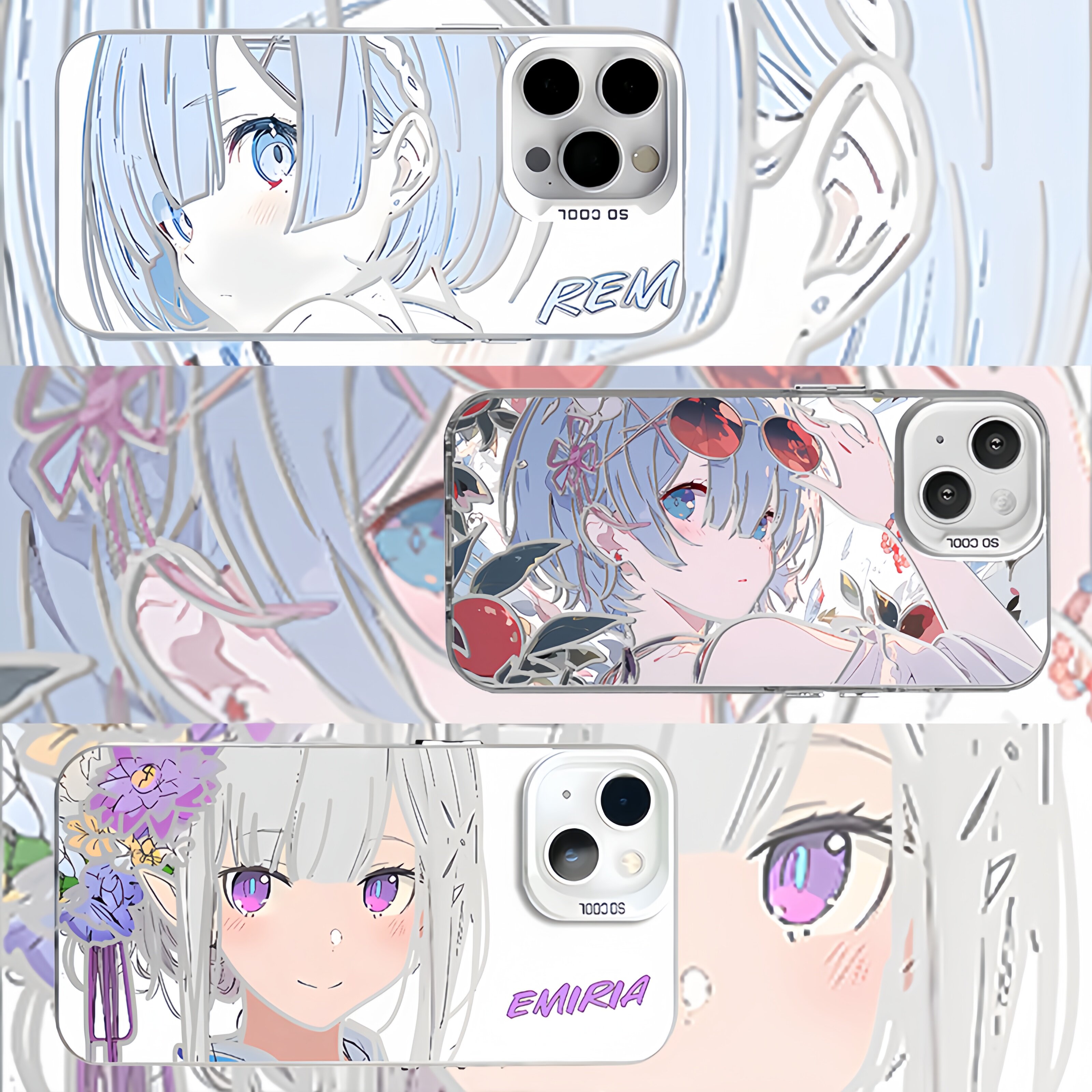 二次元手机壳雷姆新款适用苹果17彩银iphone16蕾姆华为M70荣耀拉姆小米15红米K80iqoo13防摔neo9一加ACE5硬壳