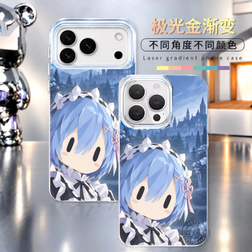 雷姆手机壳爱蜜莉雅适用苹果17极光金iphone16小米15红米K90华为M80防摔荣耀400iqoo16二次元一加ace6周边