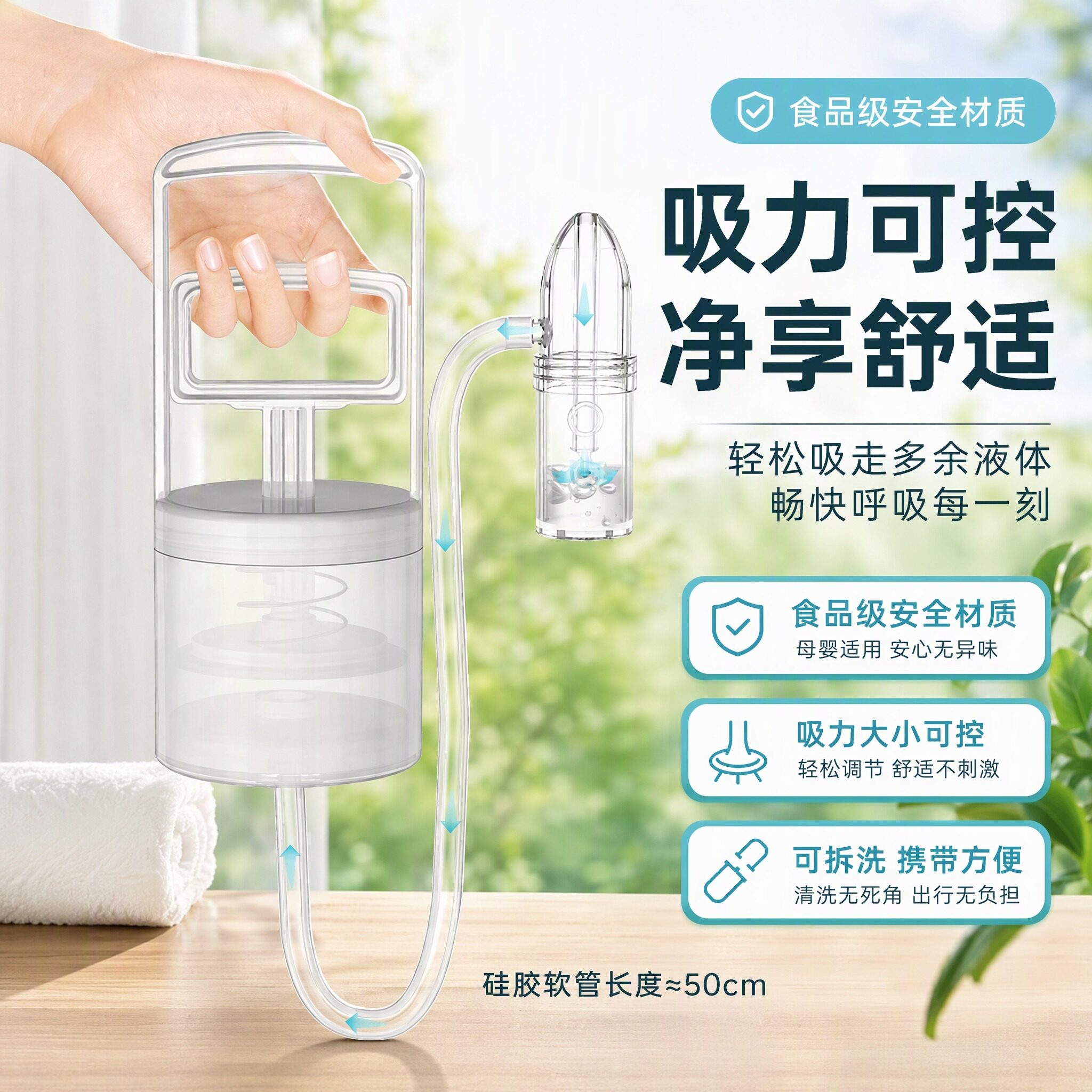 大号手拉吸鼻器负压真空吸鼻涕通鼻塞神器儿童宝宝通鼻婴儿吸鼻器