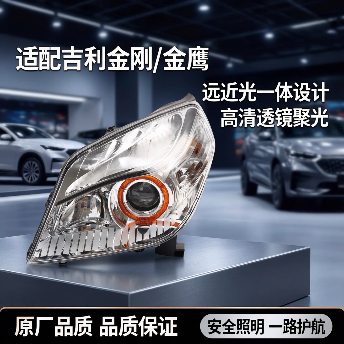 适配吉利金刚前大灯总成一代前大灯金刚二代金鹰前照灯远近光灯