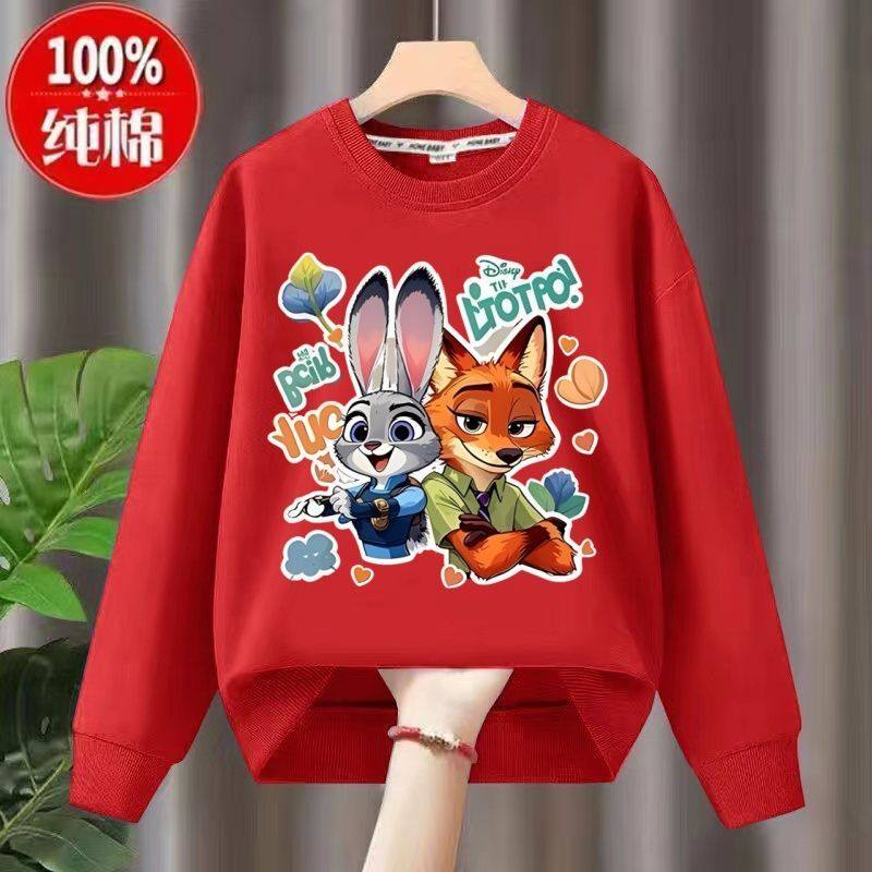 Zootopia疯狂动物城2儿童衣服加绒男女童上衣尼克朱迪童装卫衣潮