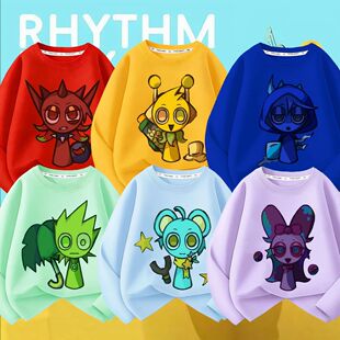 Sprunki音乐节奏盒子周边衣服儿童长袖春秋纯棉长袖t恤男女童上衣
