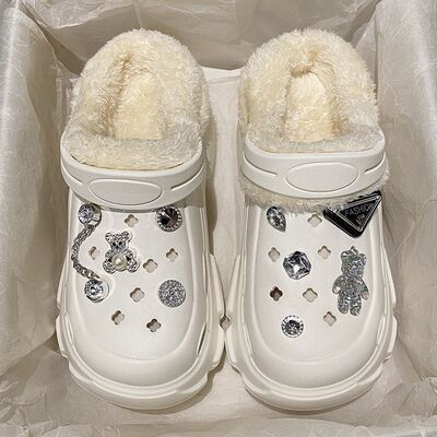 加绒棉洞洞鞋女款秋冬季内胆2025