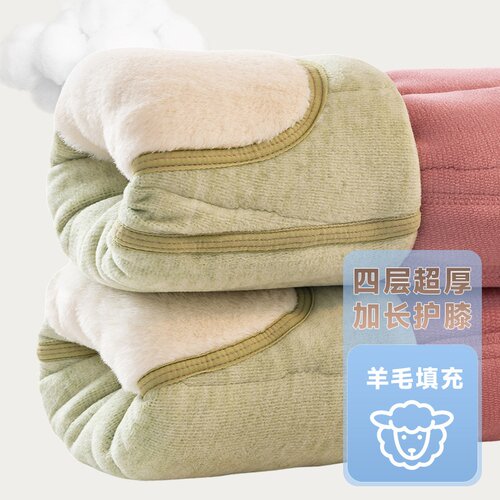 羊毛保暖裤女内穿秋冬季加绒加厚东北特厚护膝棉裤大码线裤打底裤