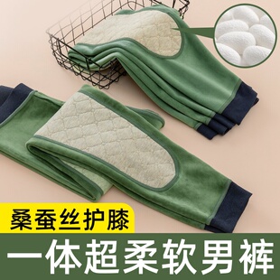 男士保暖裤冬季外穿加绒加厚打底线裤青少年秋裤东北大码棉裤