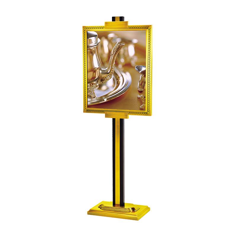 广州方P-66镜金立式指示牌游乐场酒店酒楼餐厅婚宴水牌迎宾立牌