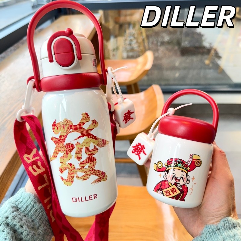 diller保温杯316不锈钢女高颜值迷你水杯儿童学生外出便携小巧杯