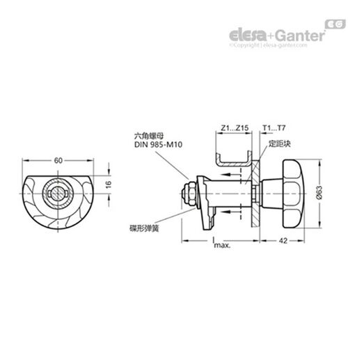 Elesa+Gganter伊莉莎冈特  GN 117 钢板  镀锌