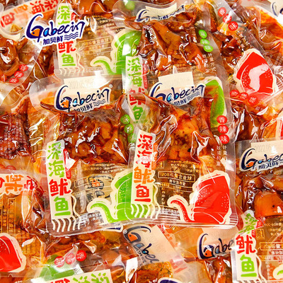加贝鲜深海鱿鱼,连云港市特产,香辣铁板鱿鱼丝,即食零食,品牌