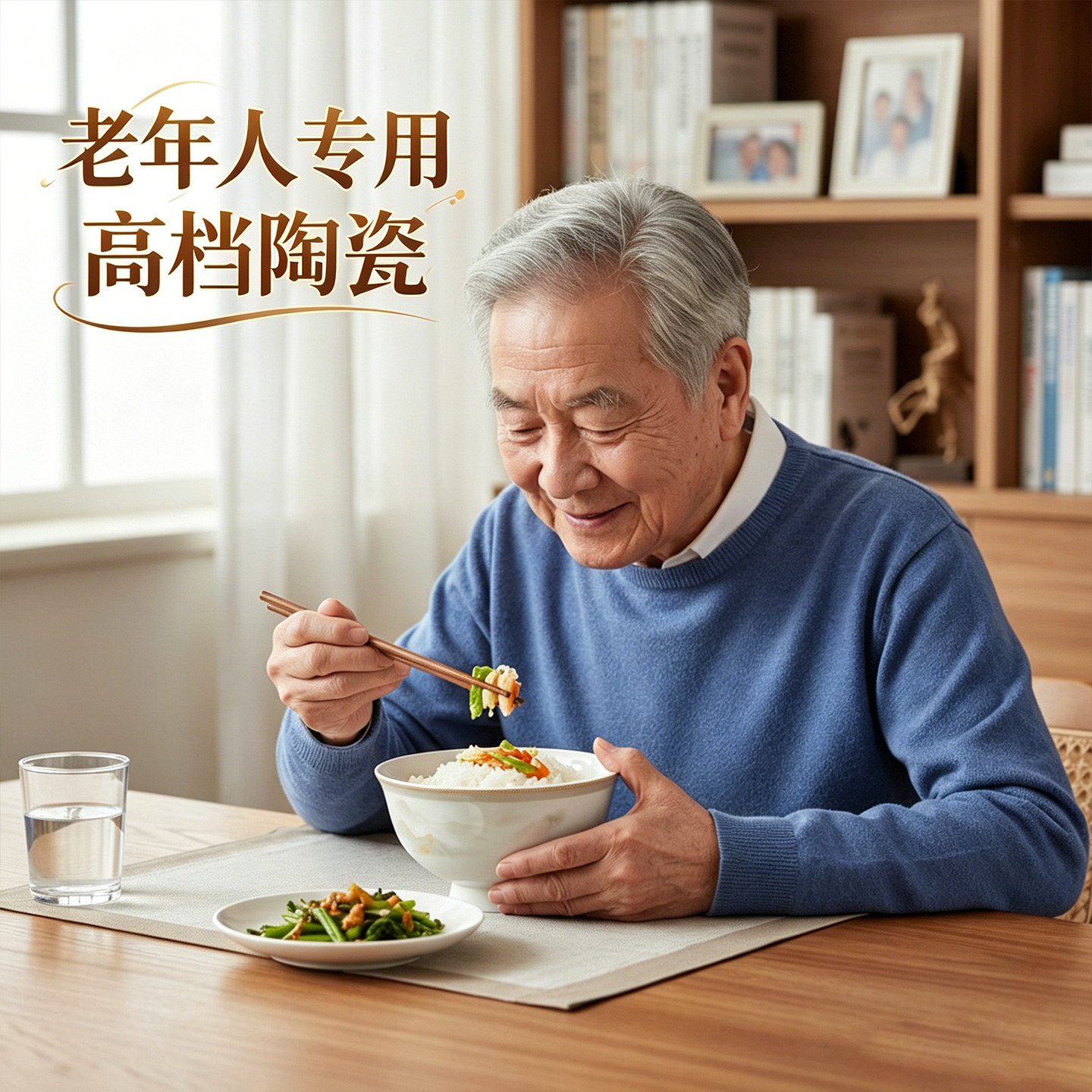 轻奢国风陶瓷饭碗老年人专用