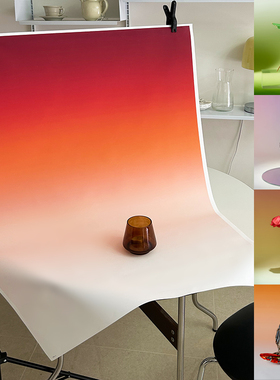 渐变色背景布 大尺寸摄影道具蓝色橙色蓝天白云直播人像写真静物产品化妆品手办创意布景场景搭建背景纸