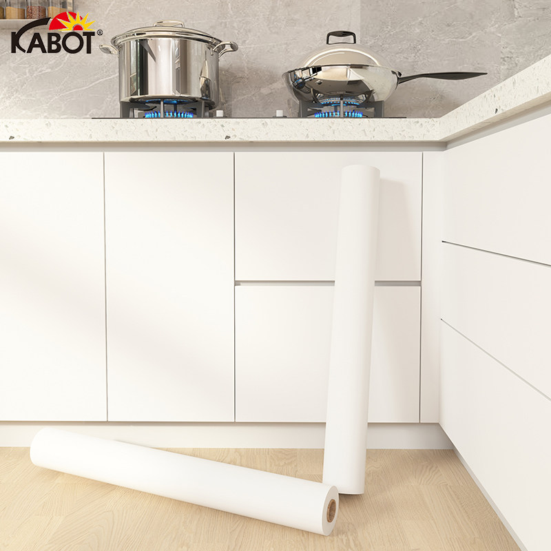 加厚肤感橱柜贴纸柜子柜门改色贴膜壁纸柜体墙纸自粘白色家具翻新