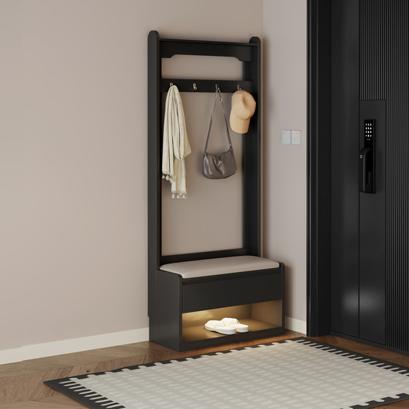 衣帽架落地家用门口挂衣架鞋架一体门厅衣架柜换鞋凳门厅可坐鞋柜