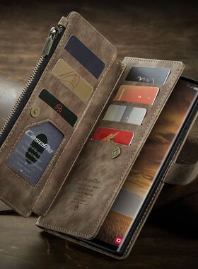 适用三星s25ultra手机壳新款多功能S23翻盖S22皮套s21拉链磁吸保护壳s20防摔套男女全包防摔壳卡包高端