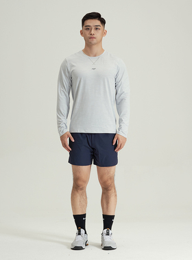 AMRAP男生长袖提花圆领运动长袖速干训练服2023新春新品跑步纯色