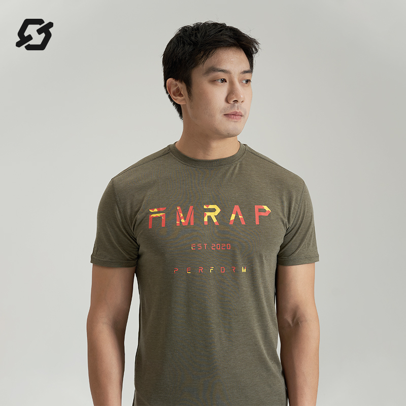 AMRAP短袖男印花logo运动T恤