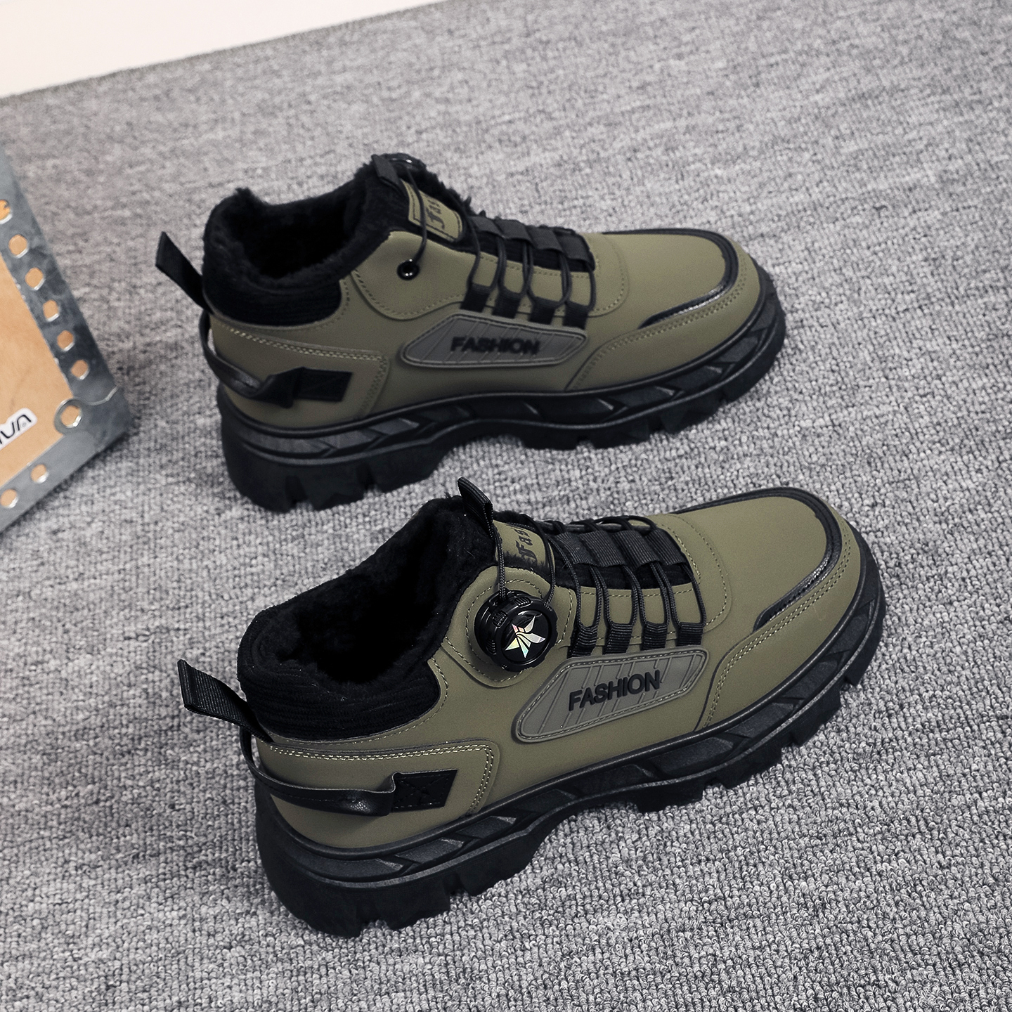 2025新款冬季男鞋加绒保暖一脚蹬棉鞋男士户外防水防滑雪地休闲鞋