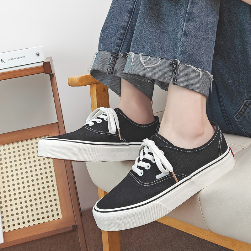 2025夏季新款男鞋潮流低帮系带帆布鞋男潮鞋情侣款运动休闲滑板鞋