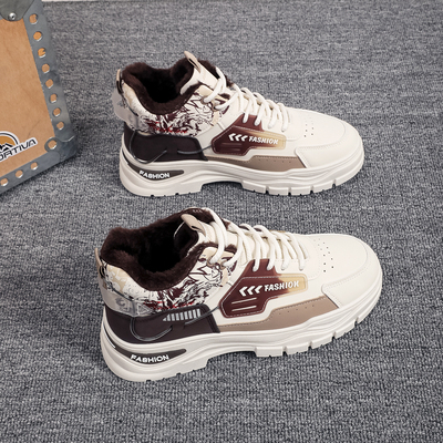 高帮棉鞋男2025新款冬季男鞋加绒加厚保暖男款青少年运动休闲板鞋