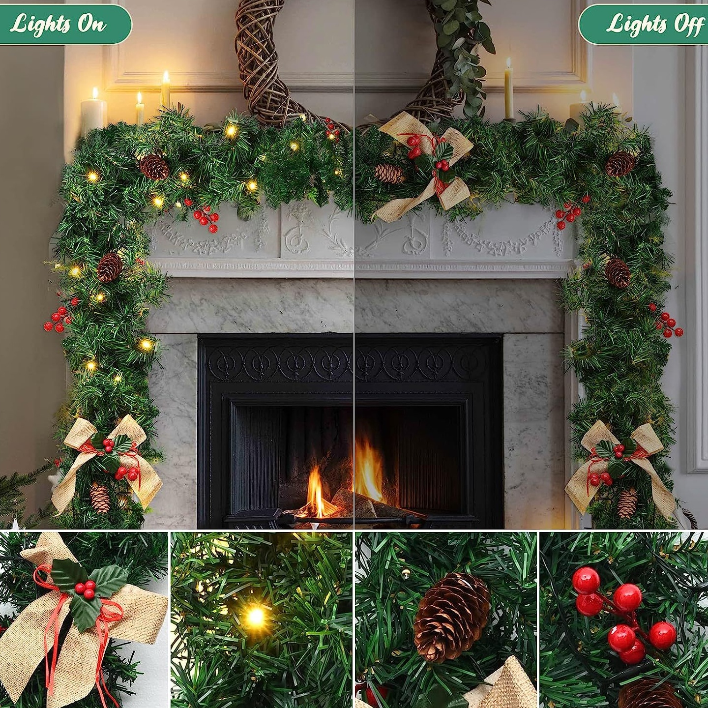 圣诞节装饰品场景布置藤条挂饰门饰花环商场酒店橱窗摆件创意礼物