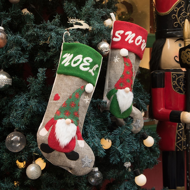 跨境无脸娃娃圣诞袜圣诞装饰用品礼物圣诞树装饰品挂件圣诞礼物袋