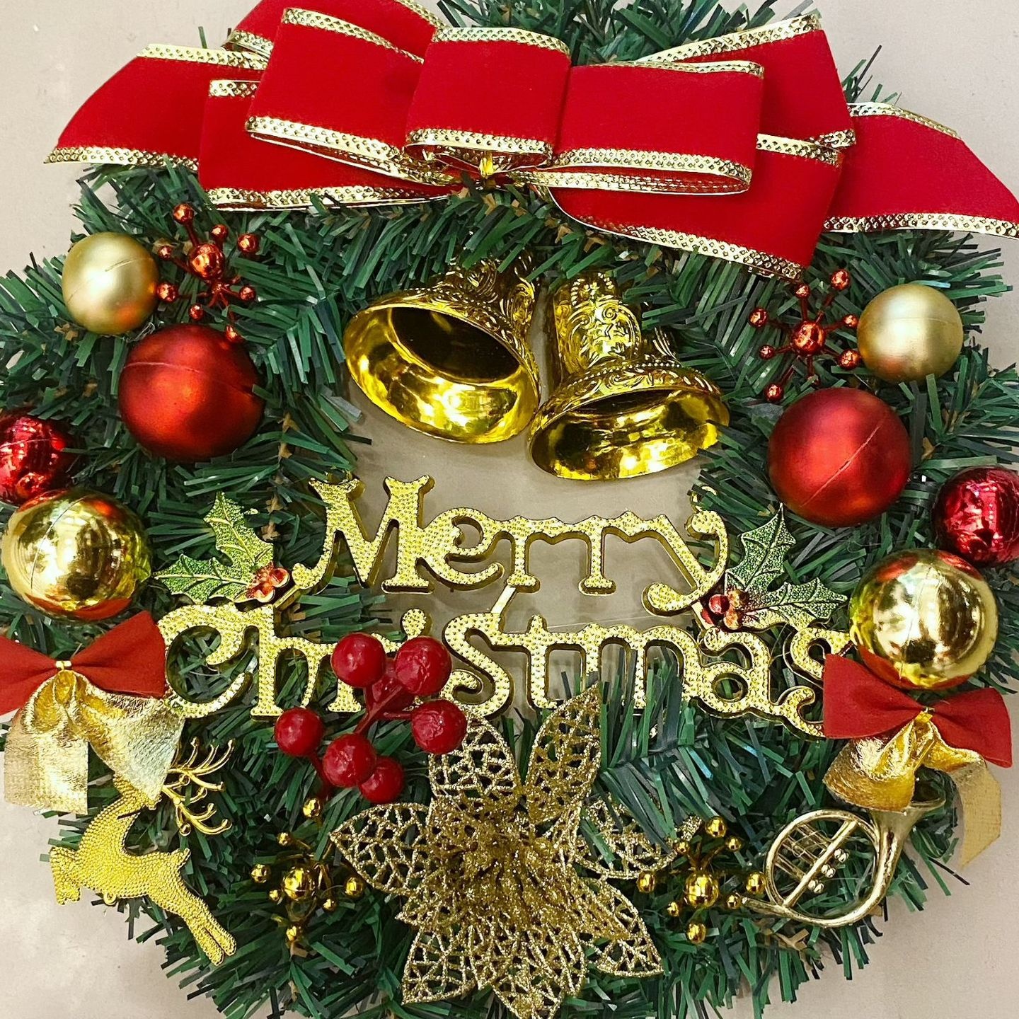 圣诞花环30装饰品花环花圈橱窗布置门挂滕条场地布置圣诞花环批发