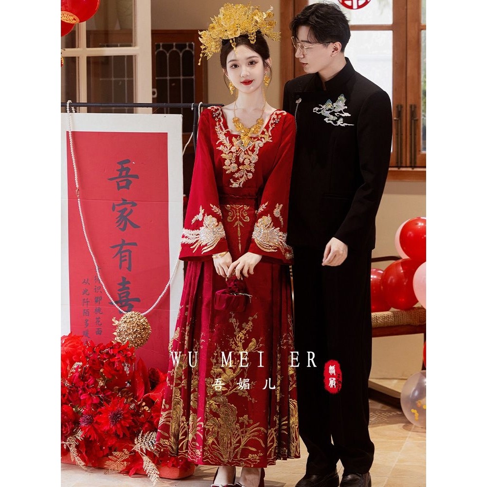 马面裙套装2025新款汉服小个子日常可穿订婚敬酒服结婚礼服回门服