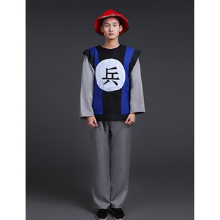 衙役影视演出戏服狱卒兵服清朝卫服兵服马甲清朝官服 清兵服装