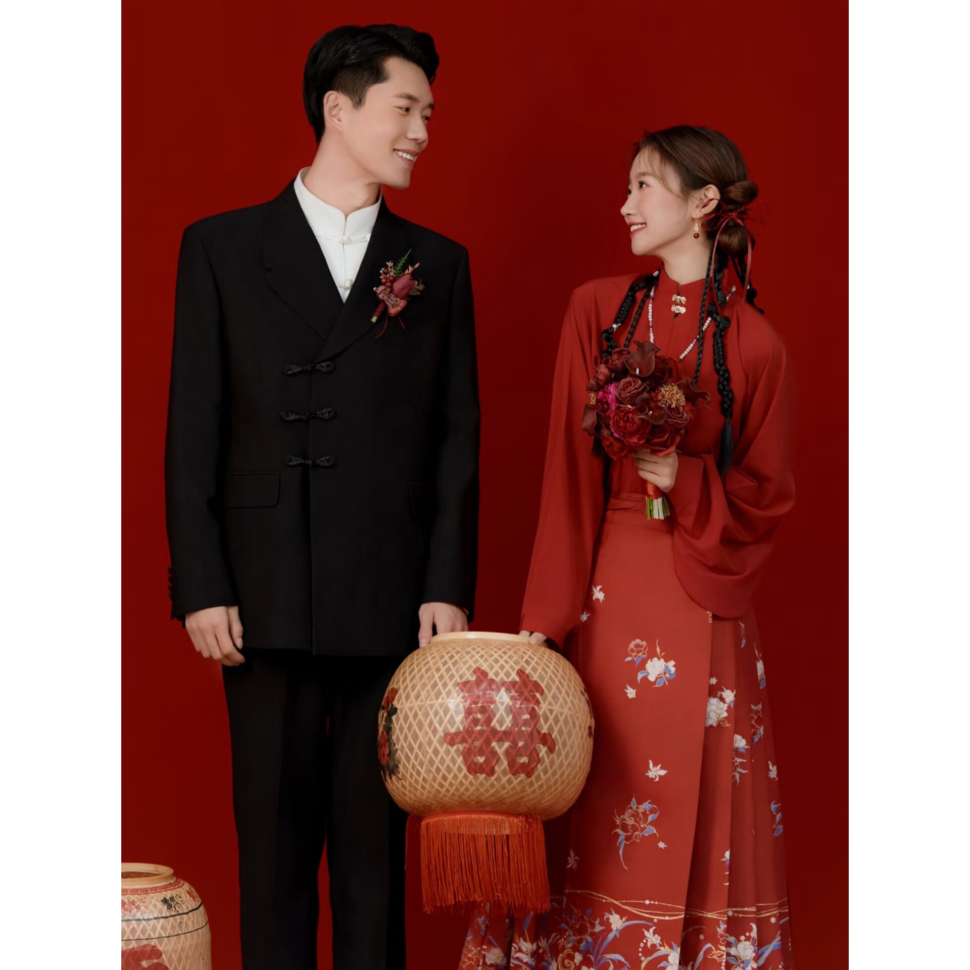 新中式订婚新郎礼服男装西服套装醋酸高级感痞帅平时可穿休闲宽松