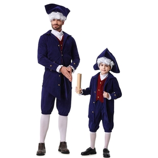 中世纪万圣节cos军官角色扮演表演服帽子马甲外套裤子成人儿童厂