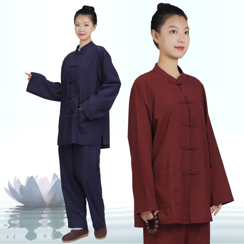 海青居士服男女套装法会朝拜四季居士服红藏蓝咖啡僧衣僧服禅修服
