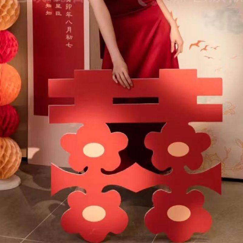婚庆大型立体喜字小红书热销设计大喜字婚礼迎宾牌布置装饰kt板厂