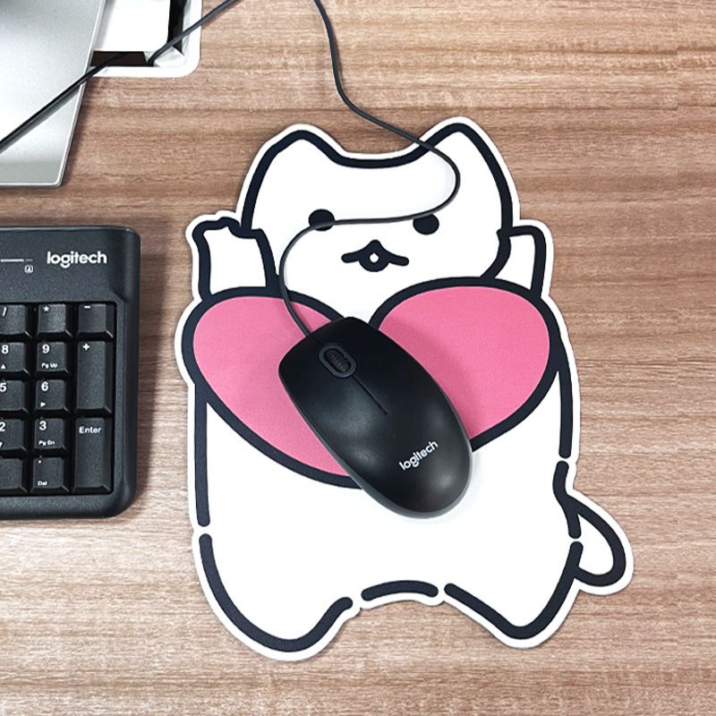 鼠标垫可爱卡通猫咪女生家用办公护腕垫防水小号加厚桌面发泡胶垫