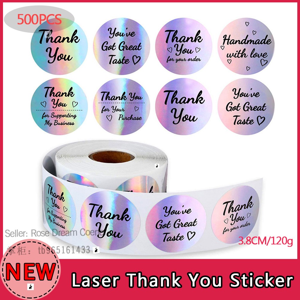 Laser Thank You for Your Order Sticker Gift Decor Label Tape